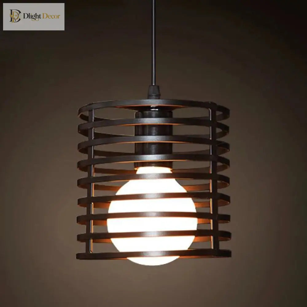 Catherine - Adjustable Industrial Pendant Light With Metal Cage (Various Shapes)