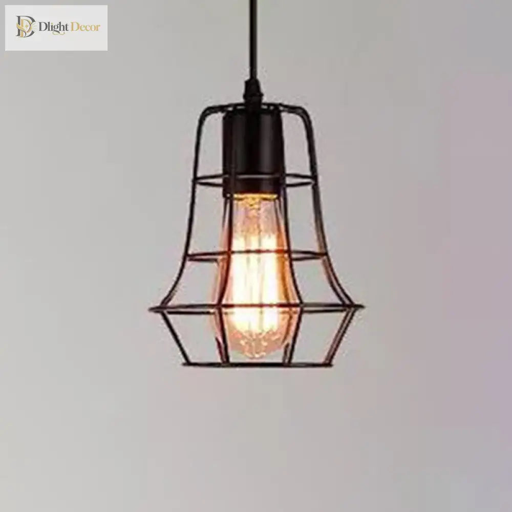 Catherine - Adjustable Industrial Pendant Light With Metal Cage (Various Shapes)