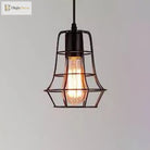 Catherine - Adjustable Industrial Pendant Light With Metal Cage (Various Shapes)