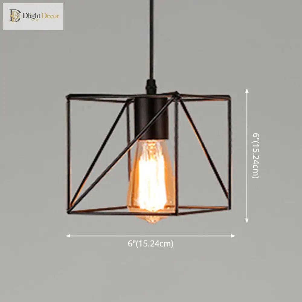 Catherine - Adjustable Industrial Pendant Light With Metal Cage (Various Shapes)
