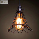 Catherine - Adjustable Industrial Pendant Light With Metal Cage (Various Shapes)