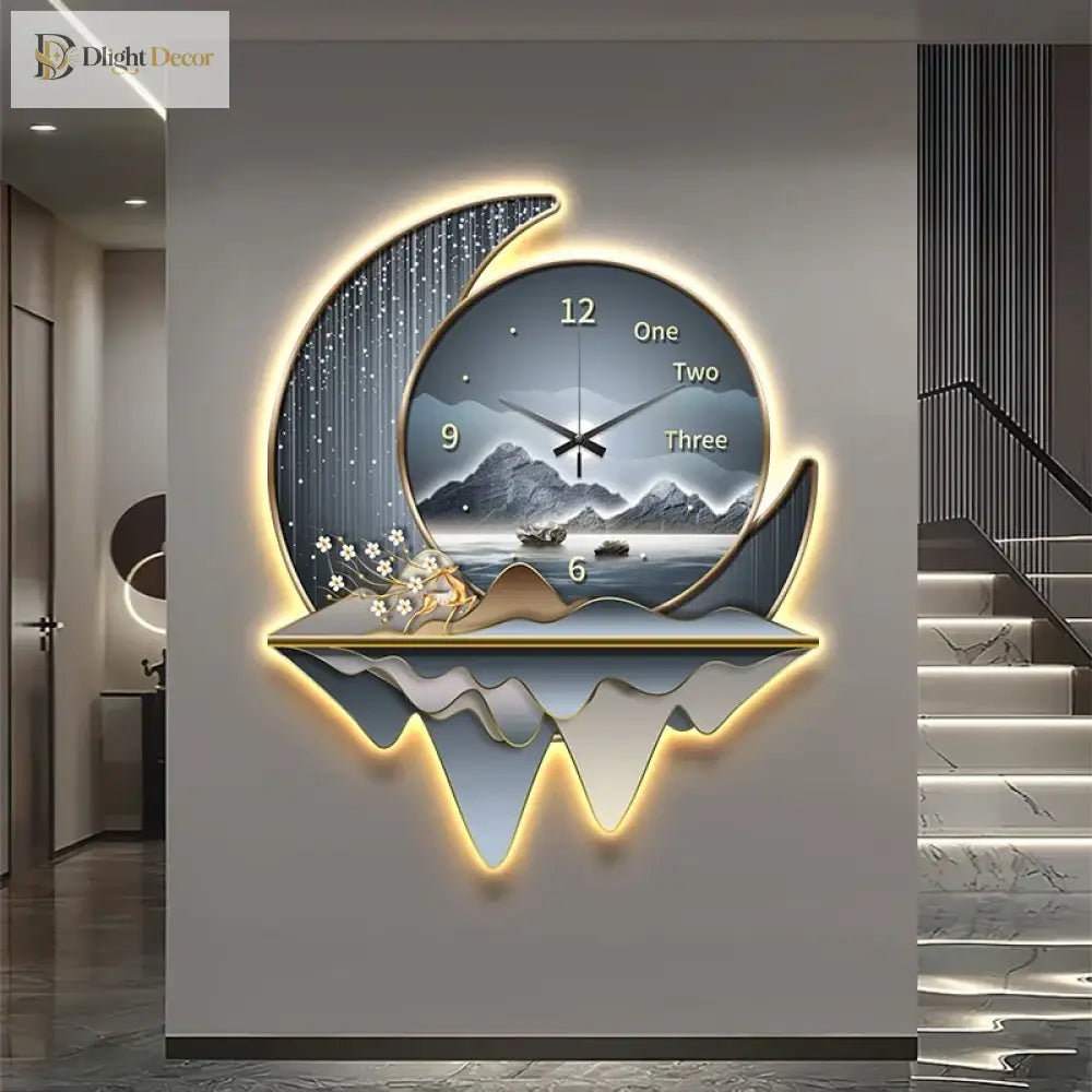 Dlight Decor Clock Wall Light with Luxury Crystal Glow Wall Art