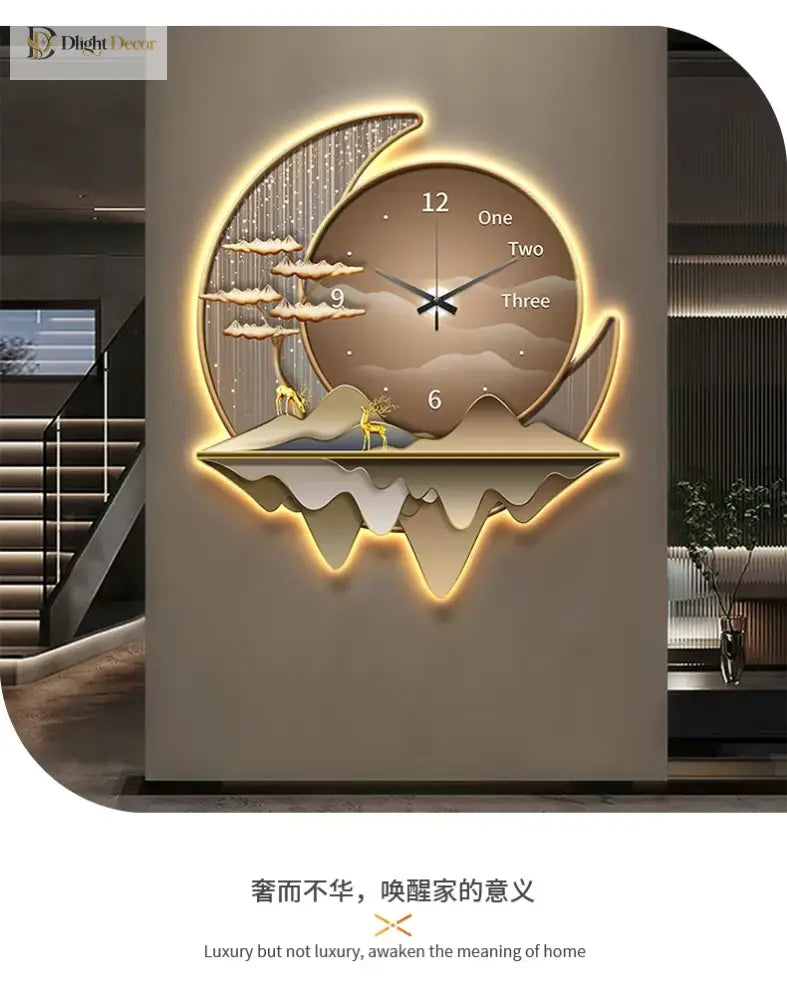 Dlight Decor Clock Wall Light with Luxury Crystal Glow Wall Art