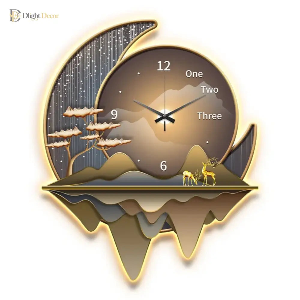 Dlight Decor Clock Wall Light with Luxury Crystal Glow Wall Art