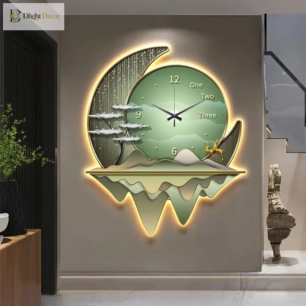 Dlight Decor Clock Wall Light with Luxury Crystal Glow Wall Art