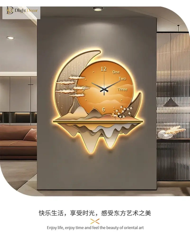 Dlight Decor Clock Wall Light with Luxury Crystal Glow Wall Art
