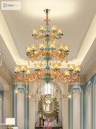 European - Style Duplex Building Chandelier - Elegance For Living Rooms Hotels And Ceramic