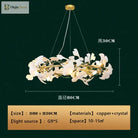 New Gold Chandelier White Ceramic Leaf Lamp Indoor Home Living Room Decorative French Luxury