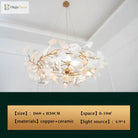 New Gold Chandelier White Ceramic Leaf Lamp Indoor Home Living Room Decorative French Luxury