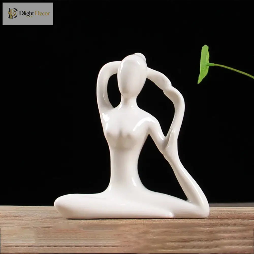 Ceramic Yoga Pose Figurine – Abstract Lady Sculpture in 12 Styles for Home & Studio Decor Homedecor