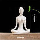 Ceramic Yoga Pose Figurine – Abstract Lady Sculpture in 12 Styles for Home & Studio Decor White E Homedecor