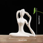 Ceramic Yoga Pose Figurine – Abstract Lady Sculpture in 12 Styles for Home & Studio Decor White F Homedecor