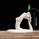 Ceramic Yoga Pose Figurine – Abstract Lady Sculpture in 12 Styles for Home & Studio Decor White L Homedecor
