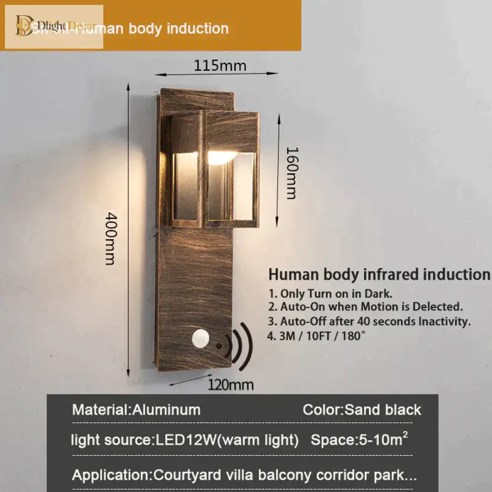 Charlotte’s Ip67 Waterproof Outdoor Led Wall Light With Motion Sensor - Stylish Garden And Porch