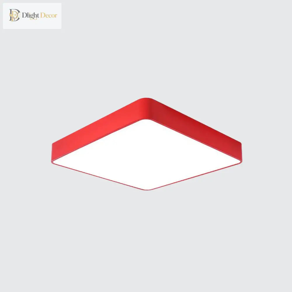 Cheerful Square Light For Kids’ Rooms: Led Flush Mount Fixture