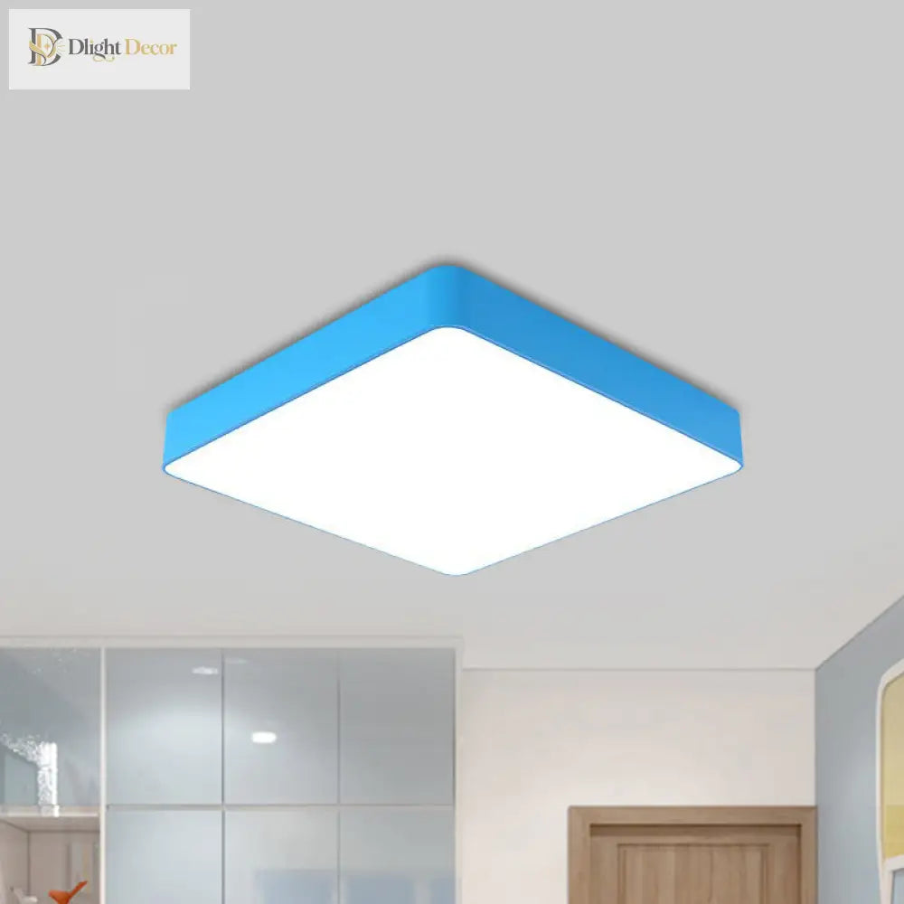 Cheerful Square Light For Kids’ Rooms: Led Flush Mount Fixture