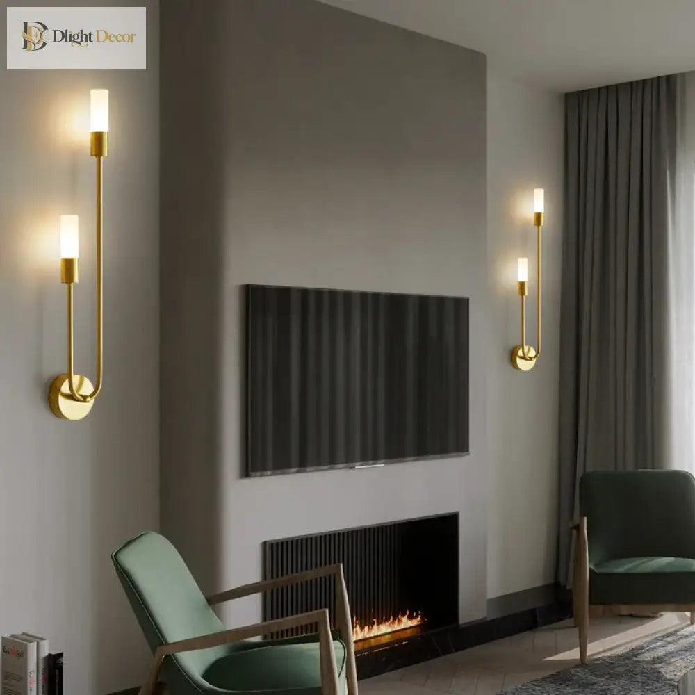 Chic Modern Led Wall Light - Gold Indoor Decor Ideal For Vanity Living Room Kitchen Bedroom And