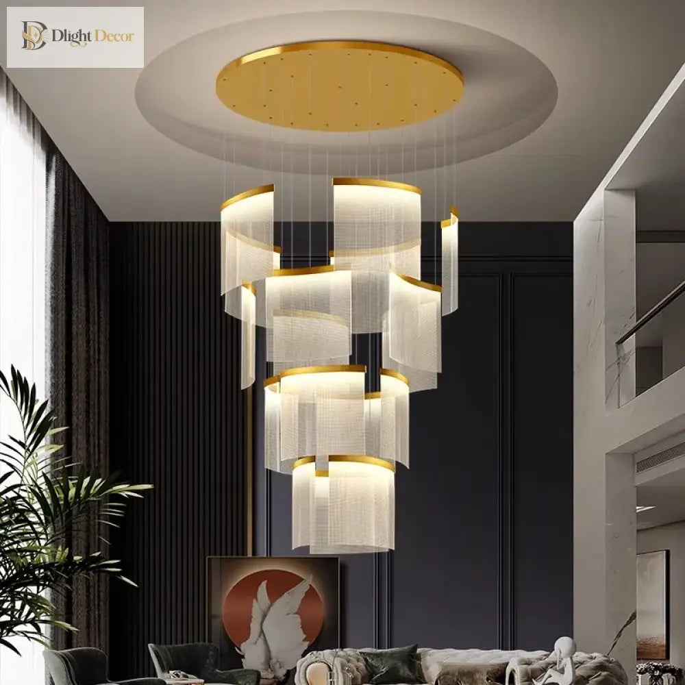 Chic Nordic Stair Chandelier - Versatile Pendant And Ceiling Lights For Living Dining Rooms