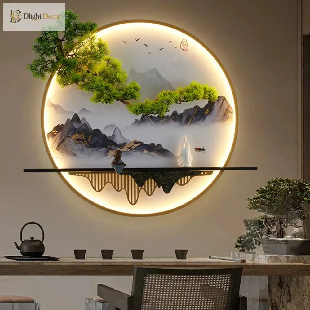 Dlight Decor Chinese Landscape LED Wall Glow Wall Art