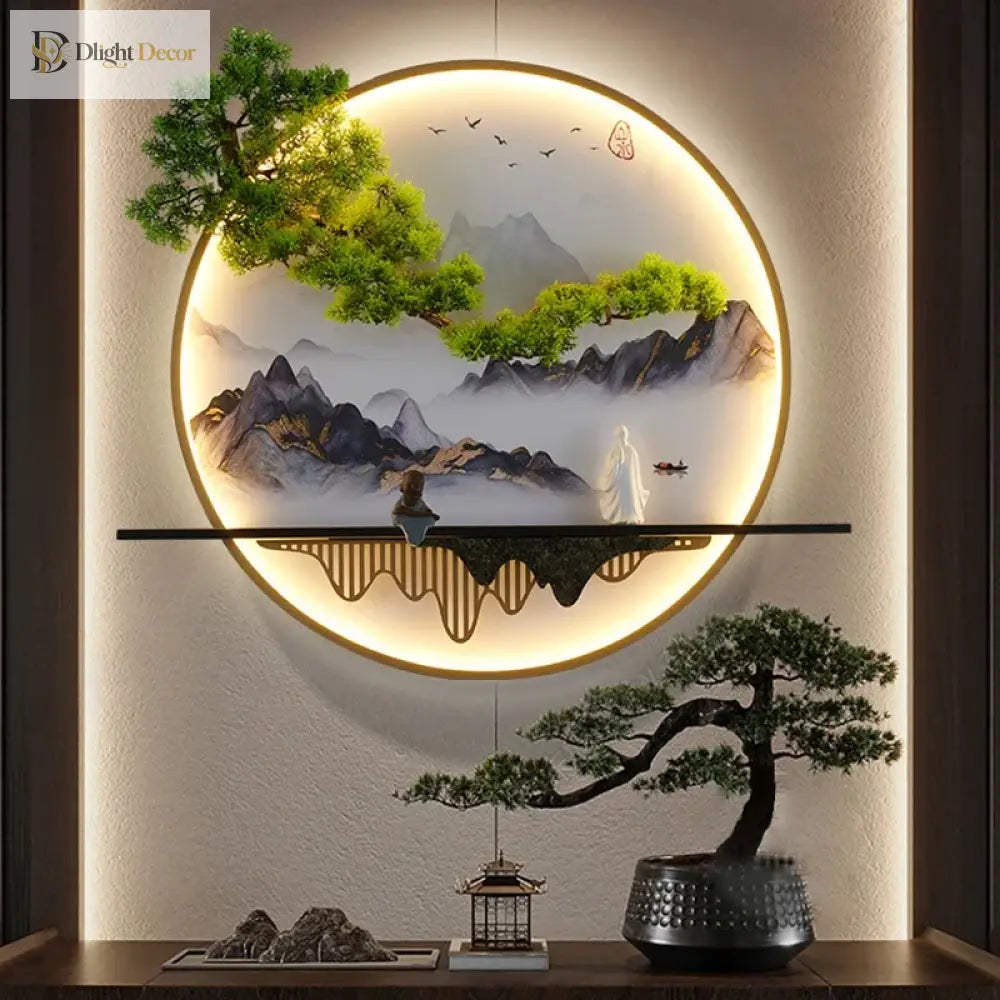 Dlight Decor Chinese Landscape LED Wall Glow Wall Art