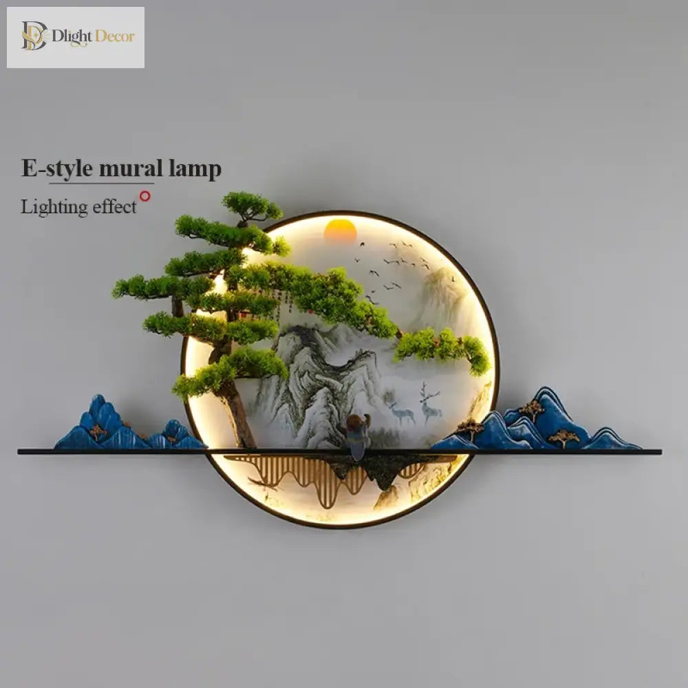 Dlight Decor Chinese Landscape LED Wall Glow Wall Art