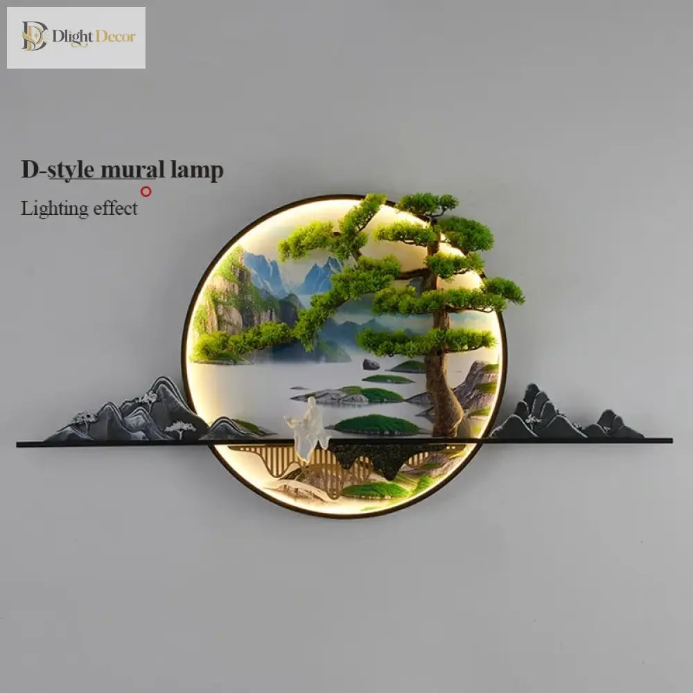 Dlight Decor Chinese Landscape LED Wall Glow Wall Art