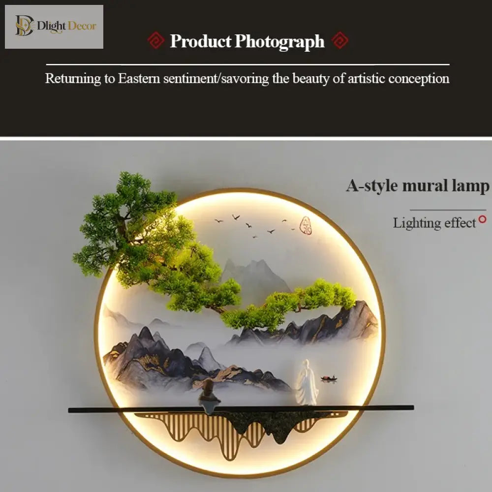 Dlight Decor Chinese Landscape LED Wall Glow Wall Art