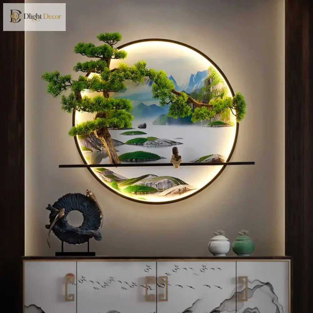 Dlight Decor Chinese Landscape LED Wall Glow Wall Art