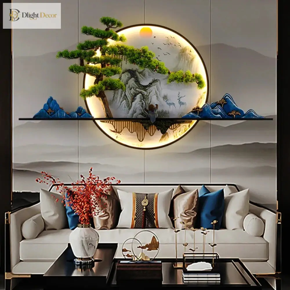 Dlight Decor Chinese Landscape LED Wall Glow Wall Art