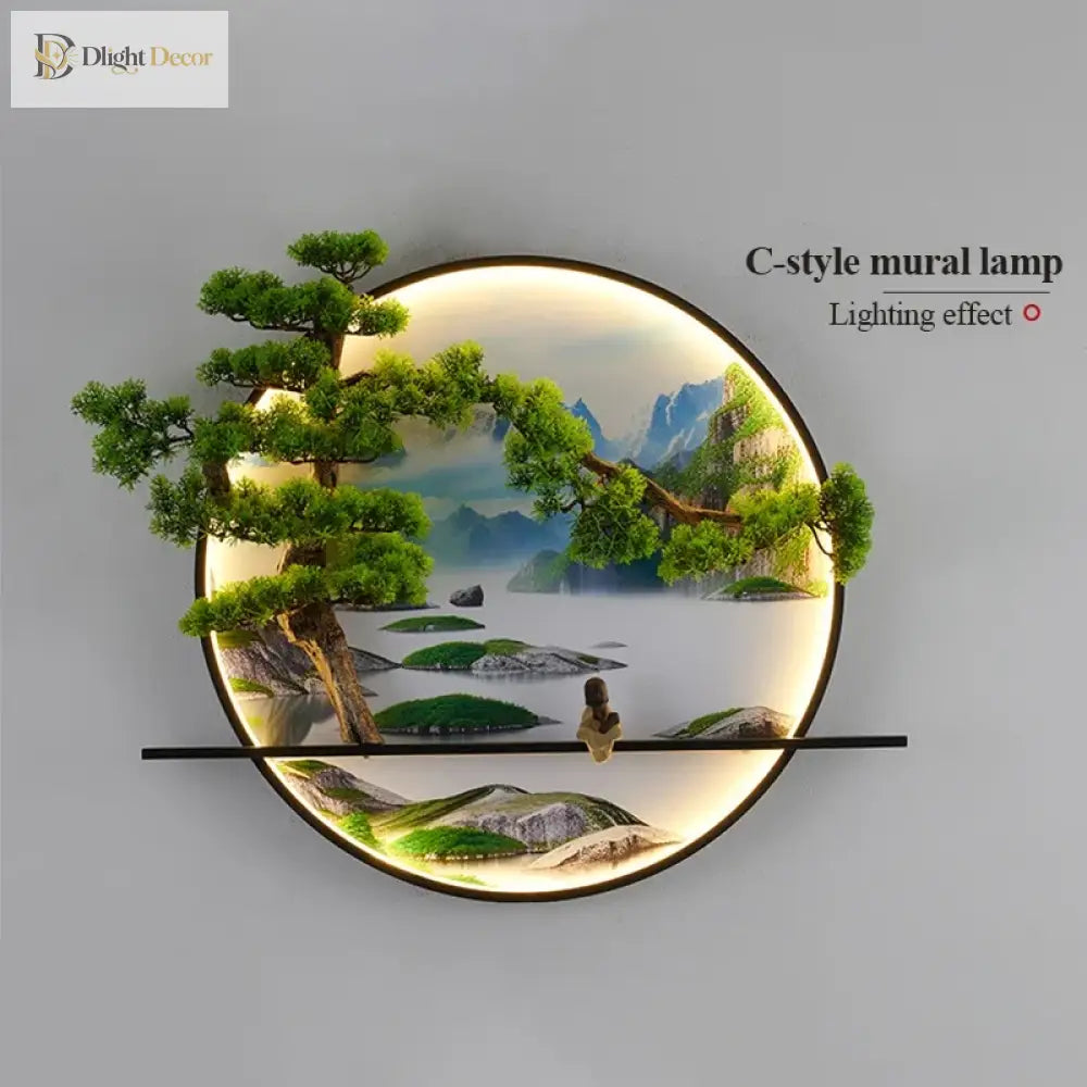 Dlight Decor Chinese Landscape LED Wall Glow Wall Art