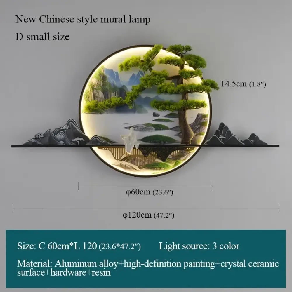 Dlight Decor Chinese Landscape LED Wall Glow Style D D60cm / 220V / CHINA|3 colors Wall Art