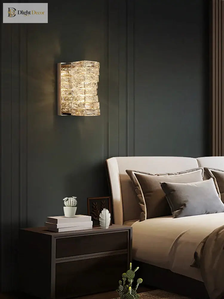 Chloe’s - 3 Color Temperature Wall Lamp Crystal K9 Led Light Chrome Gold Indoor Bright Sconce For