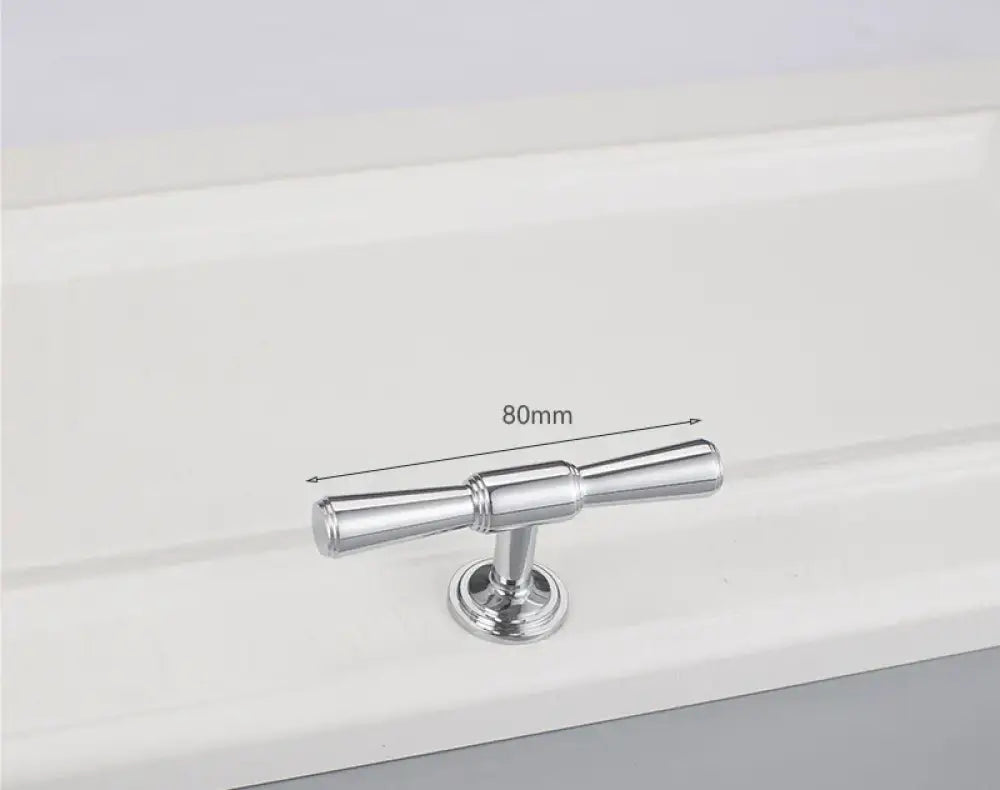 Chrome and Polished Gold Brass Furniture Handles – Modern Cabinet Drawer and Wardrobe Knobs 2030-BC 80mm Handles