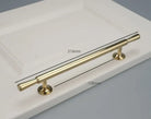 Chrome and Polished Gold Brass Furniture Handles – Modern Cabinet Drawer and Wardrobe Knobs 2030-PG 216mm Handles