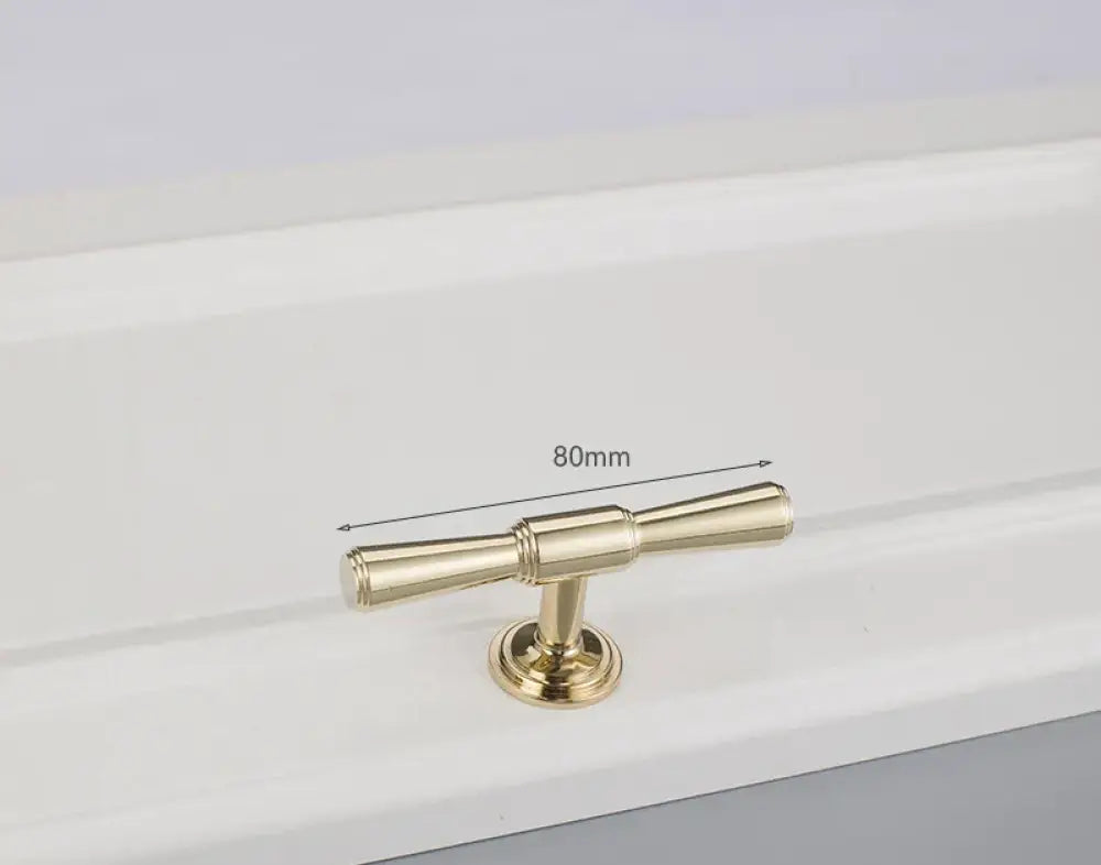 Chrome and Polished Gold Brass Furniture Handles – Modern Cabinet Drawer and Wardrobe Knobs 2030-PG 80mm Handles
