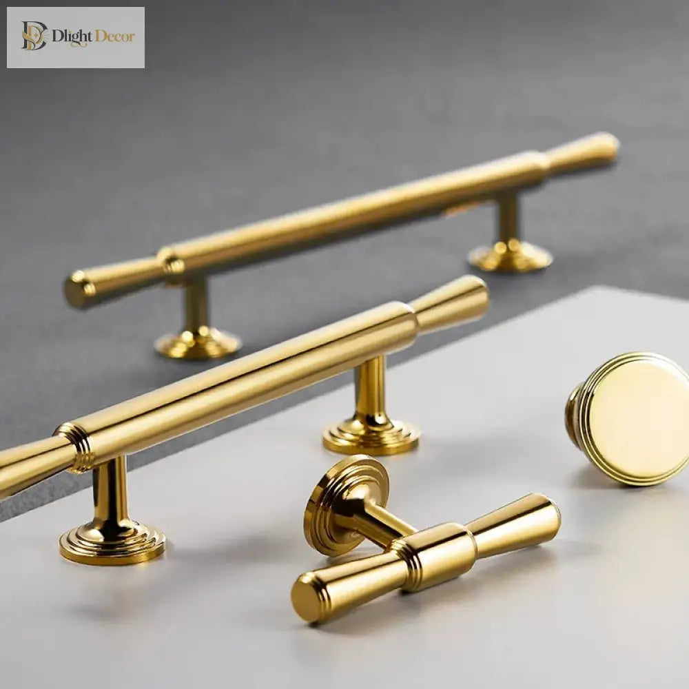 Chrome and Polished Gold Brass Furniture Handles – Modern Cabinet Drawer and Wardrobe Knobs Handles