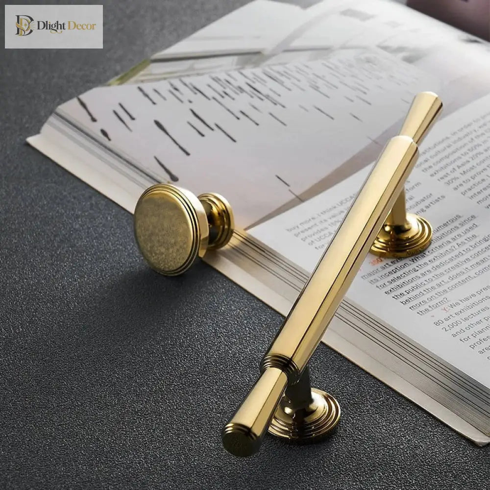 Chrome and Polished Gold Brass Furniture Handles – Modern Cabinet Drawer and Wardrobe Knobs Handles