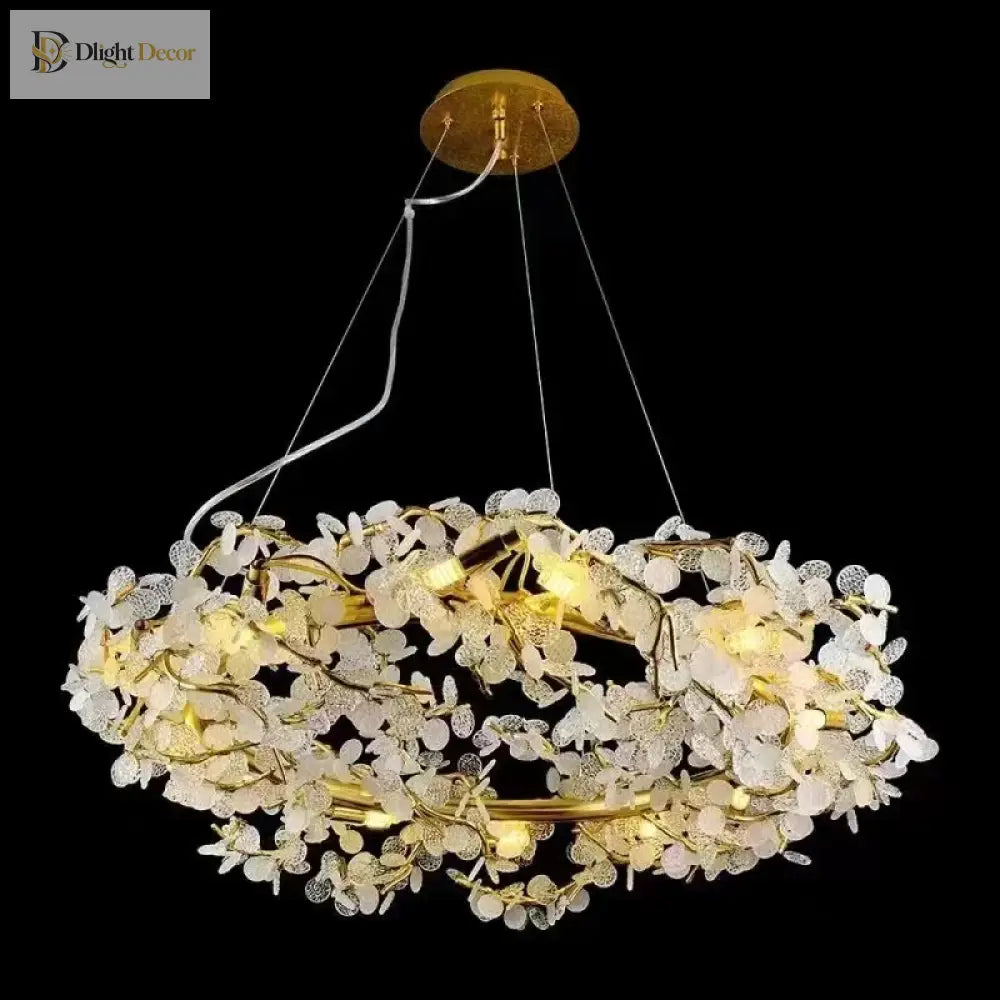 Circle Branch Crystal Chandelier - Luxury Led Lighting For Living Rooms Restaurants And Hotel
