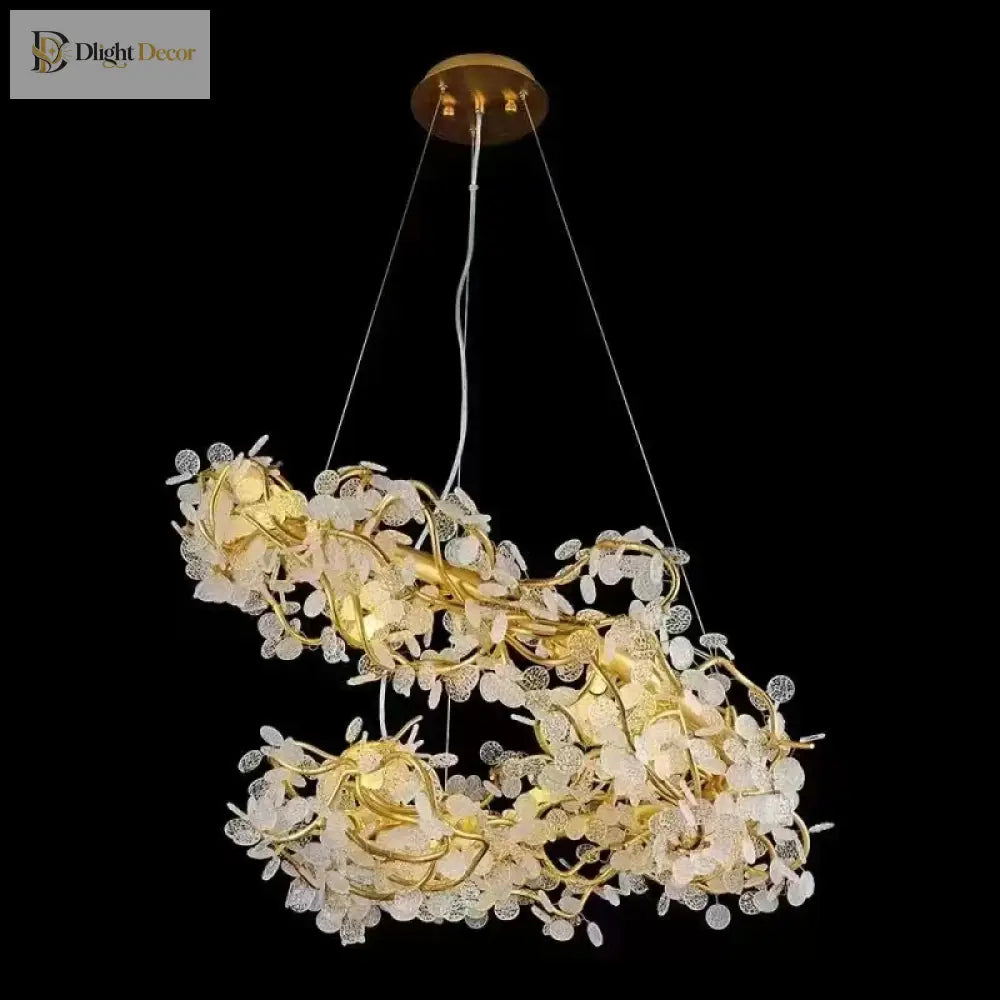 Circle Branch Crystal Chandelier - Luxury Led Lighting For Living Rooms Restaurants And Hotel