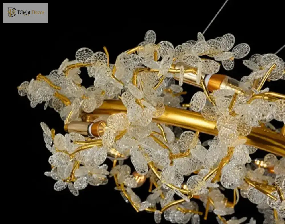 Circle Branch Crystal Chandelier - Luxury Led Lighting For Living Rooms Restaurants And Hotel
