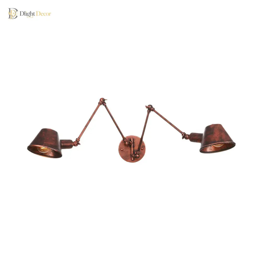 Piper - Adjustable Industrial Sconce With Metal Cone Shade (2 Or 3 Bulbs)