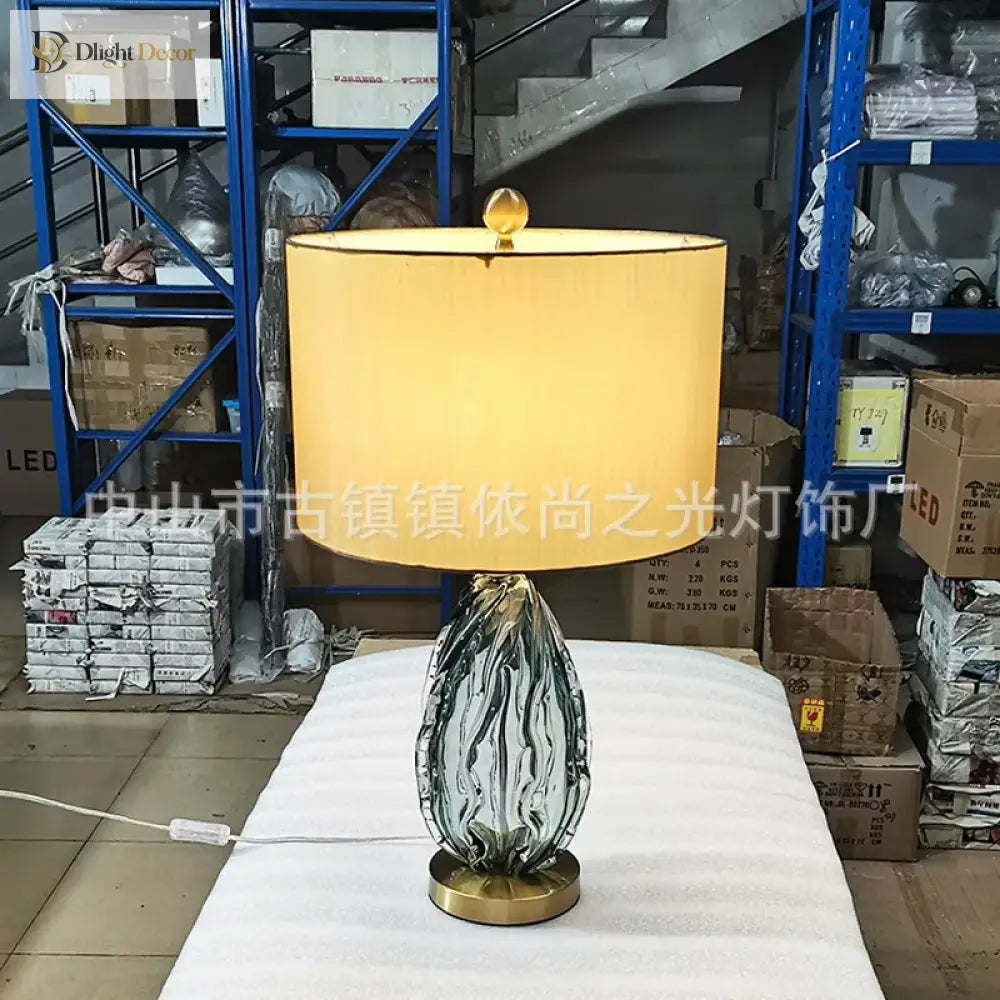 Modern Oversized Glass Table Lamp - Stylish Bedside Lighting For Living Room And Bedroom