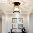 Clara - Elegant Black And Gold Semi - Flush Mount Light