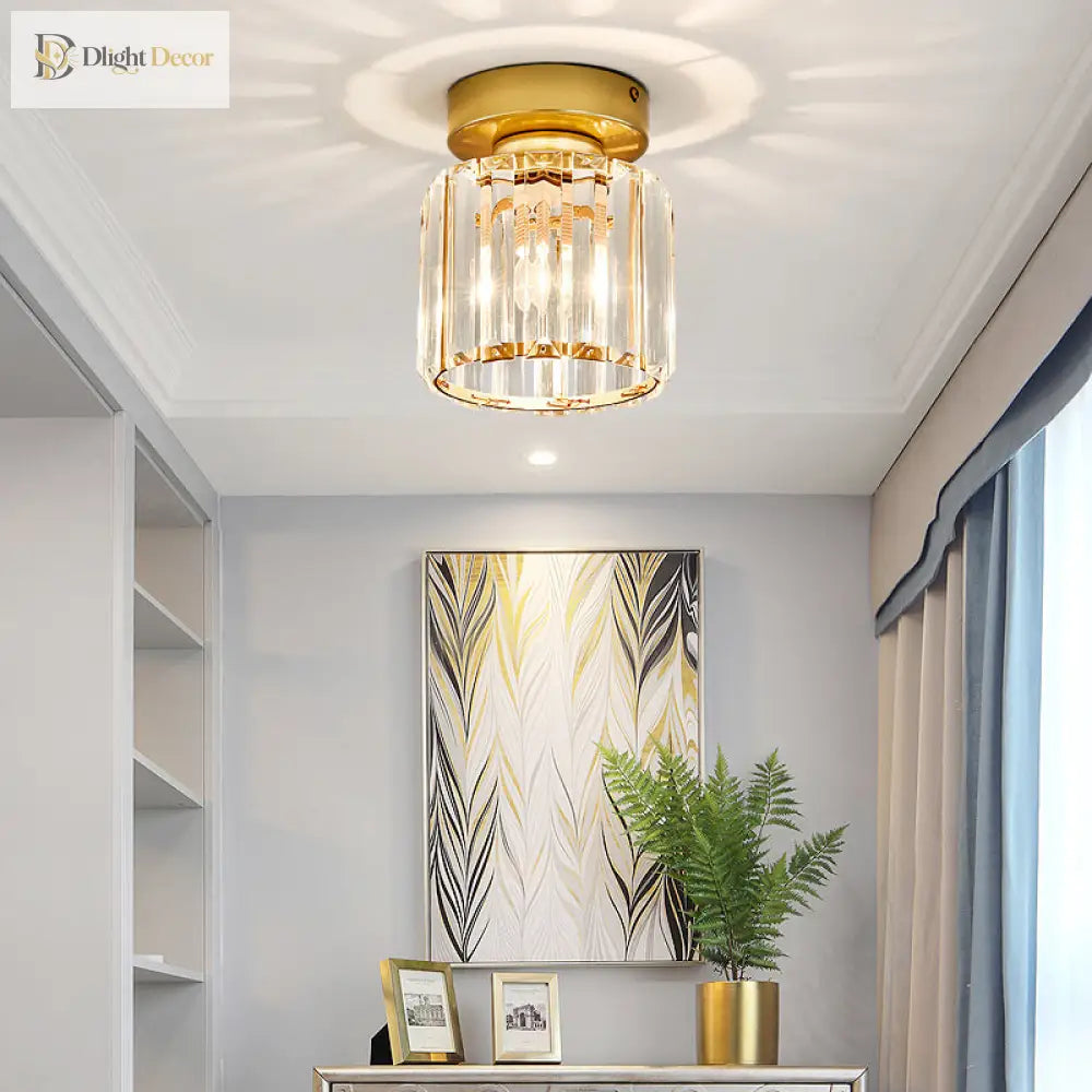 Clara - Elegant Black And Gold Semi - Flush Mount Light