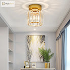 Clara - Elegant Black And Gold Semi - Flush Mount Light