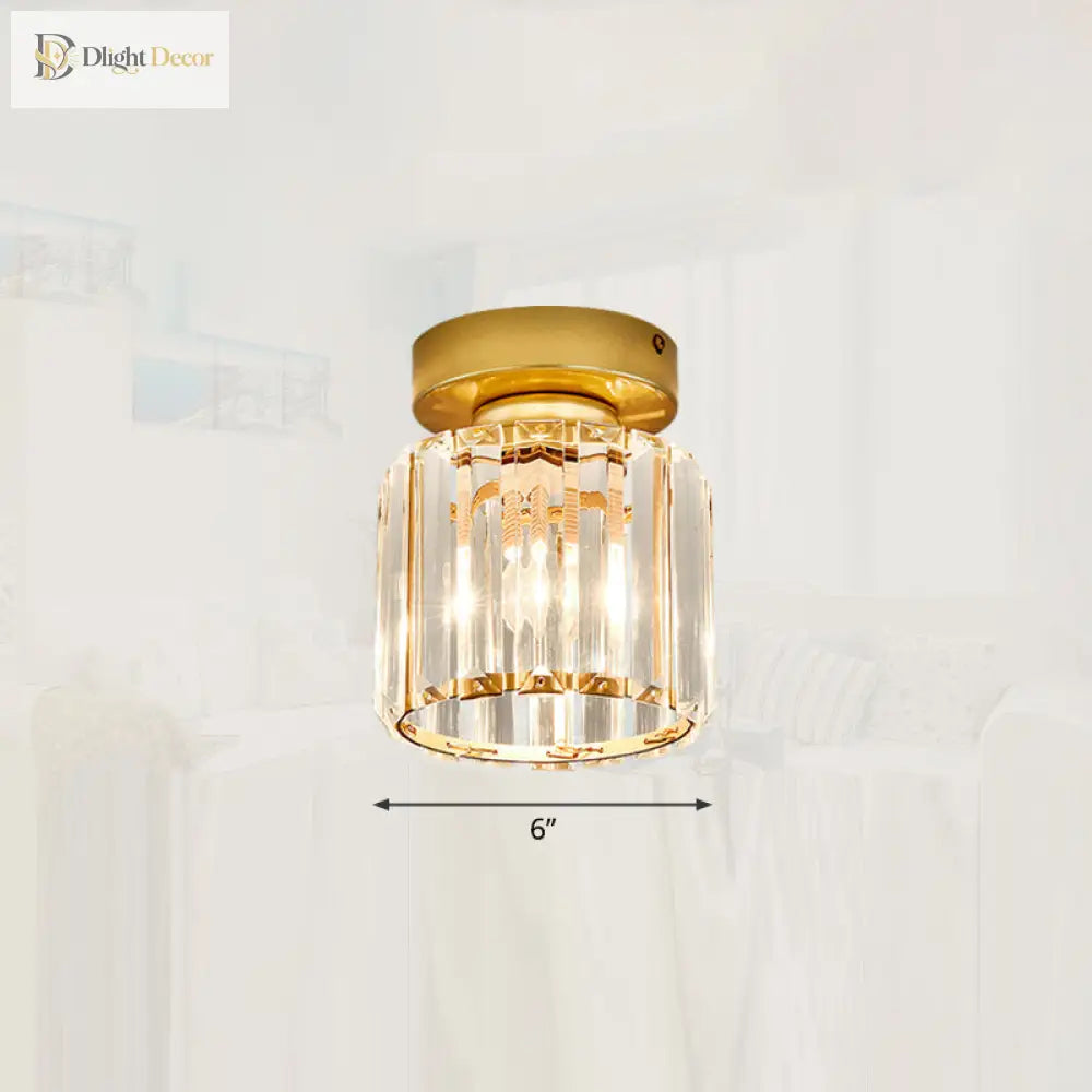 Clara - Elegant Black And Gold Semi - Flush Mount Light