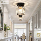 Clara - Elegant Black And Gold Semi - Flush Mount Light