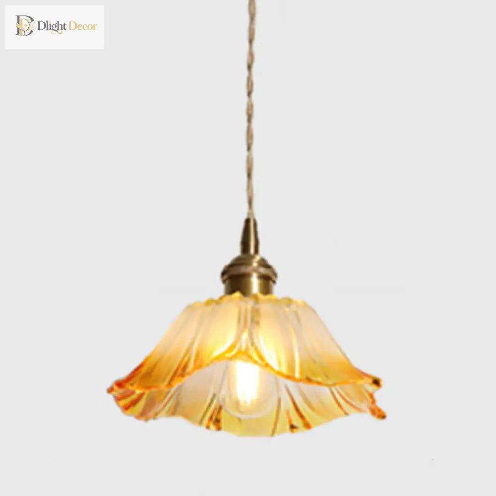 Clara’s Textured Bloom: Industrial Glass Pendant Lamp Lights