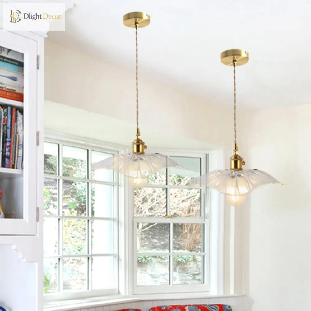 Clara’s Textured Bloom: Industrial Glass Pendant Lamp Lights