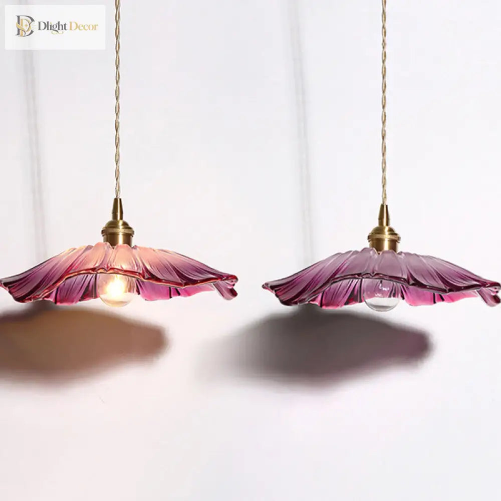 Clara’s Textured Bloom: Industrial Glass Pendant Lamp Lights